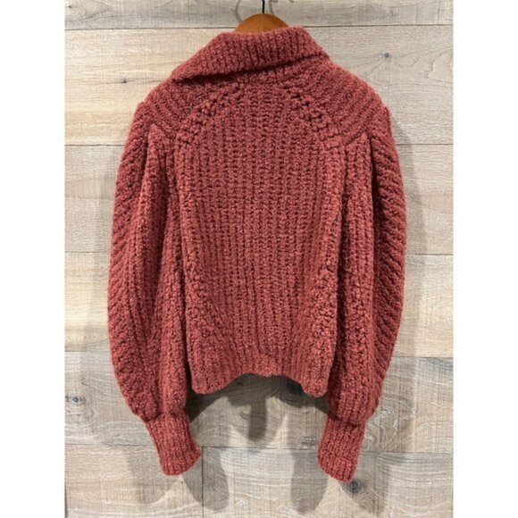 NWOT Ulla Johnson - Matilde Turtleneck brown alpaca wool sweater cardigan size X - Picture 8 of 9